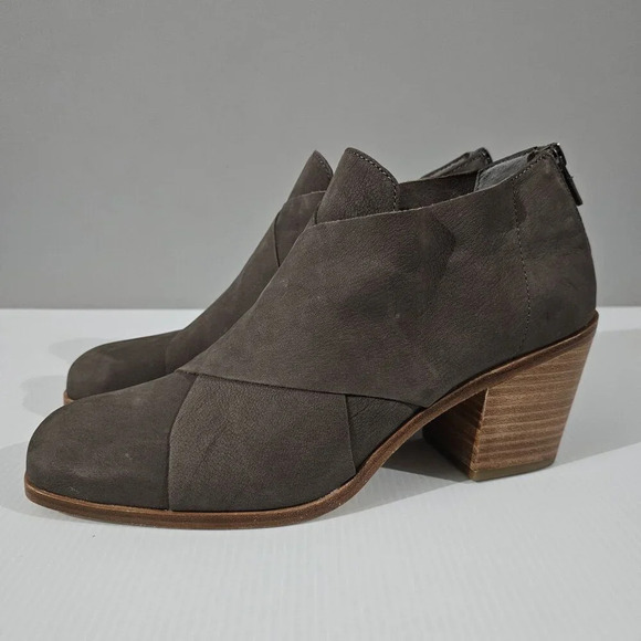 NEW Eileen Fisher Ember Low Ankle Bootie Women 10 Taupe Brown Leather Block Heel - Picture 13 of 13